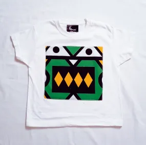 T-shirt in white with green Samakaka