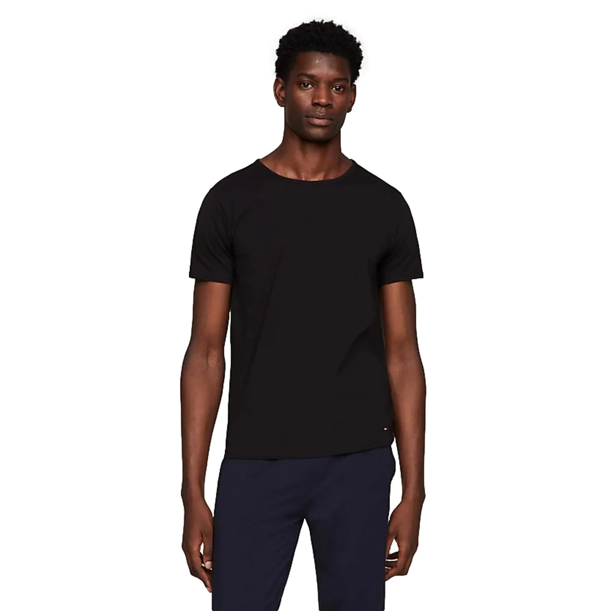 Tommy Hilfiger Premium Essentials Stretch Cotton Short Sleeve Crew Neck Tee 3 Pack - Black/White/Grey Heather