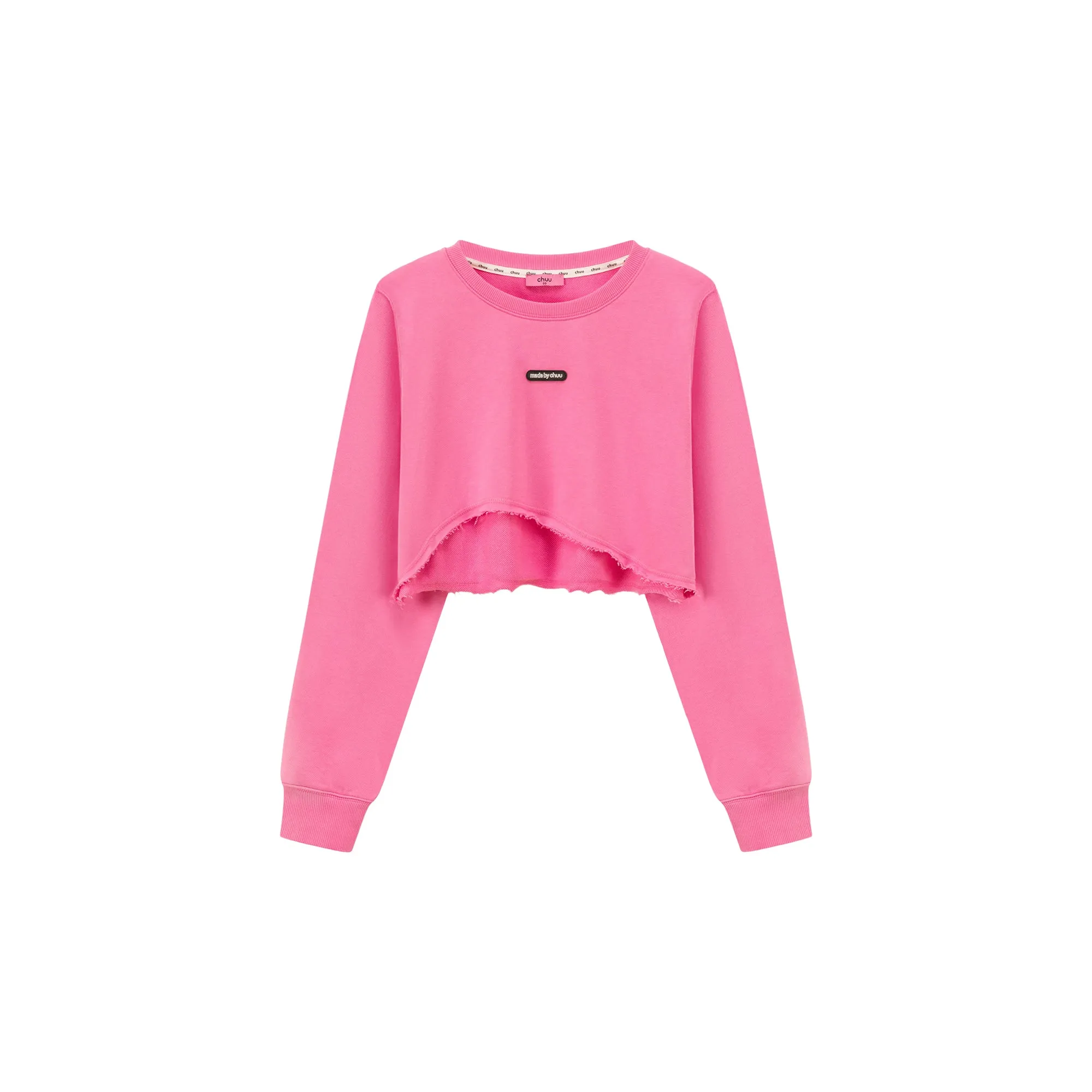 Unbalanced Loose Fit Crop Sweatshirt