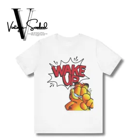 Vintage-Sealed Garfield "Wake Up" Apparel T-Shirts Short Sleeves| Brand New Men's Fashion