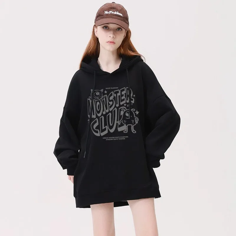 Winter plus velvet loose size hoodies for women