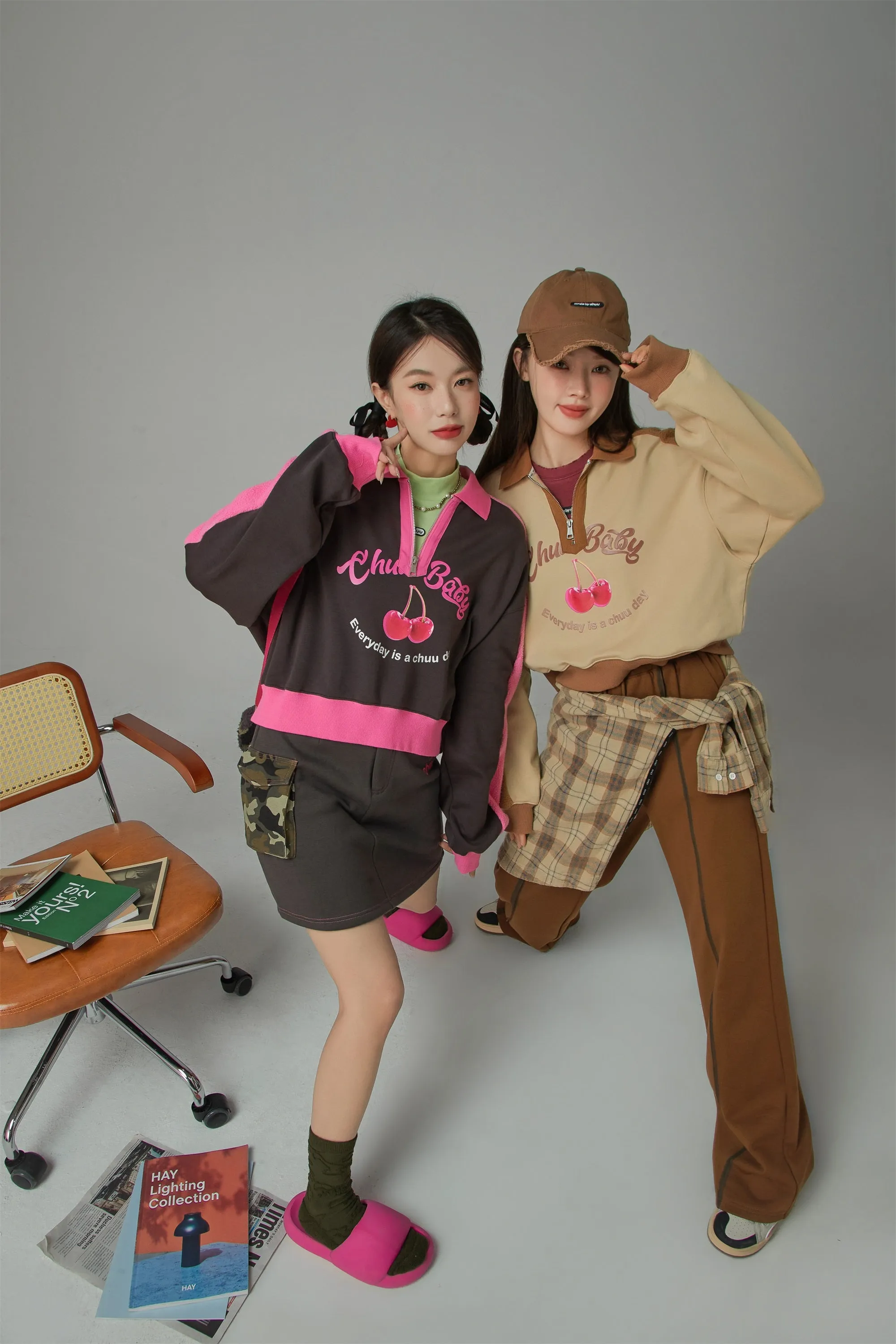 Your Favorite Girl Cherry Fleece Loose Sweatshirt